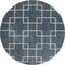 Blue and Grey Rug - 94" x 94" x 1.2" Blue/Grey Microfiber Polyester Round Rug