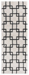 Vintage Rugs - 31" x 86" x 1.2" White Microfiber Polyester Runner Rug