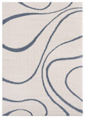 Blue and Grey Rug - 63" x 86" x 1.2" Blue/Grey Microfiber Polyester Area Rug