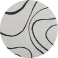 Round Rugs 94" x 94" x 1.2" Smoke Microfiber Polyester Round Rug 1654