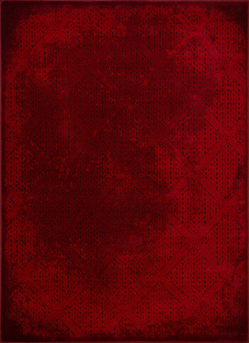 Red Rug - 63" x 84" x 0.43" Red Polypropylene/Polyester Area Rug