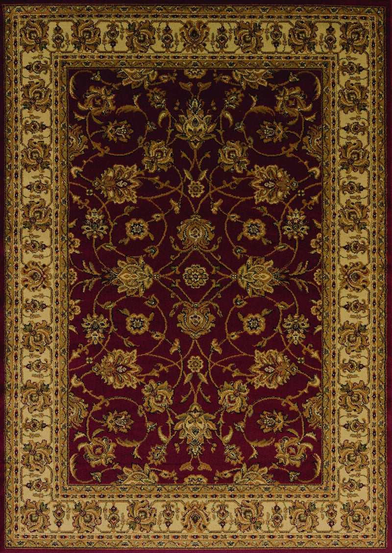 Discount Rugs - 22" x 86" x 0.4" Red Polypropylene Runner Rug