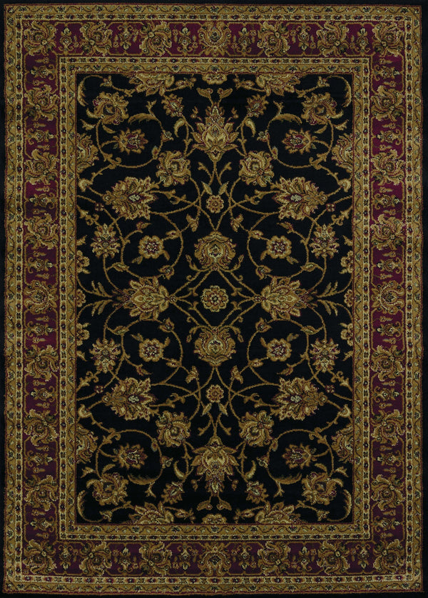 Discount Rugs - 22" x 86" x 0.4" Black Polypropylene Runner Rug