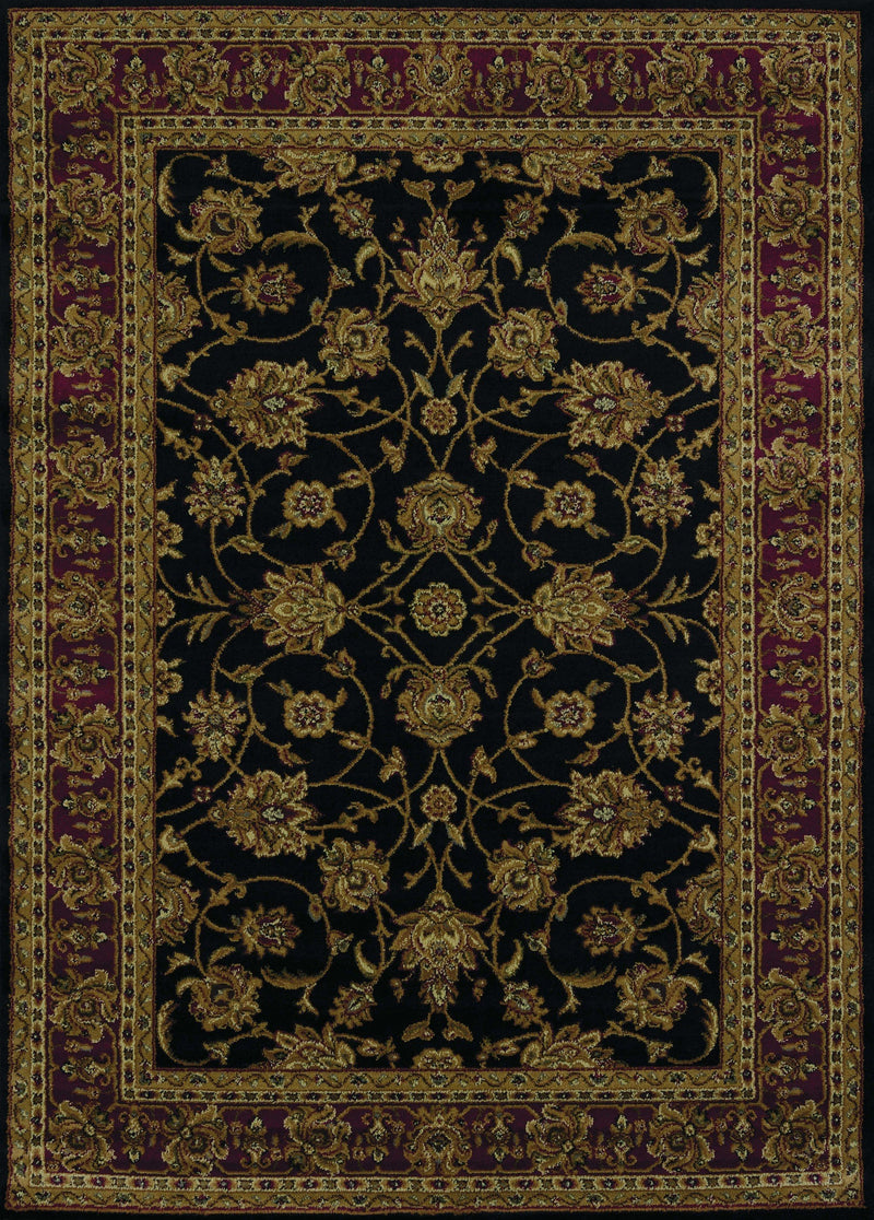 Discount Rugs - 22" x 86" x 0.4" Black Polypropylene Runner Rug