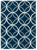 Designer Rug - 63" x 86" x 1.2" Denim Blue Microfiber Area Rug