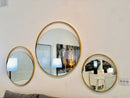 Black Mirror - 32" X 1.5" X Black Polished Gold Glass Medium Round Mirror
