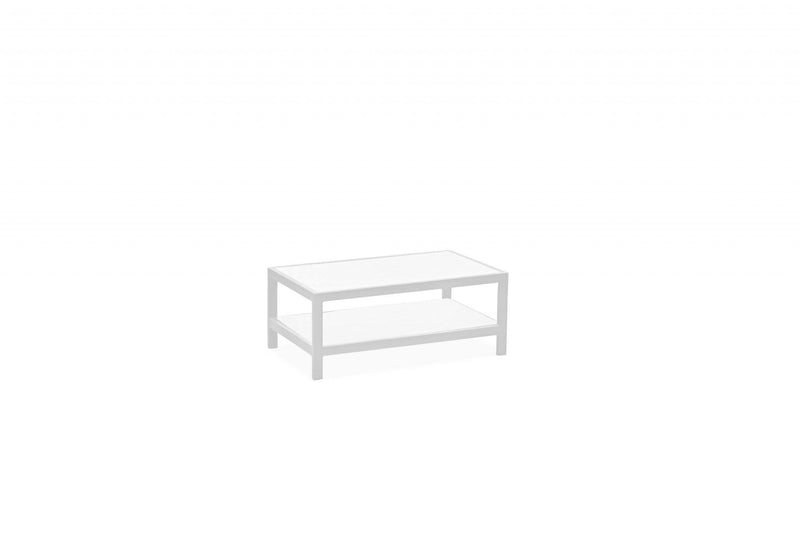 Smart Coffee Table - 35" X 22" X 14.5" White Aluminum Coffee Table