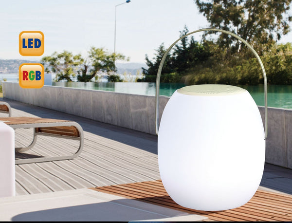 Rustic Furniture - 9" X 9" X 14" White Plastic Portable Speaker