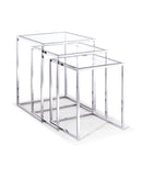Couch Side Table - 18" X 18" X 22" Clear Stainless Steel Side Table