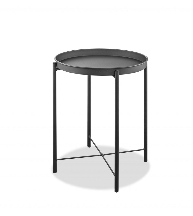 Sofa Side Table - 17" X 17" X 21" Powder Aluminum Side Table