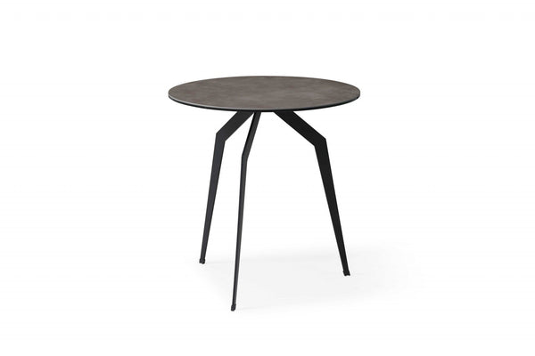 Sofa Side Table - 20" X 20" X 20" Black Ceramic/Iron Side Table