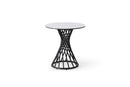 White Side Table - 20" X 20" X 20" White / Black Ceramic/Iron Side Table