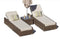 Furniture - 78" X 29" X 28" Brown 3-Piece Outdoor Armless Chaise Lounge Set with  Cushions