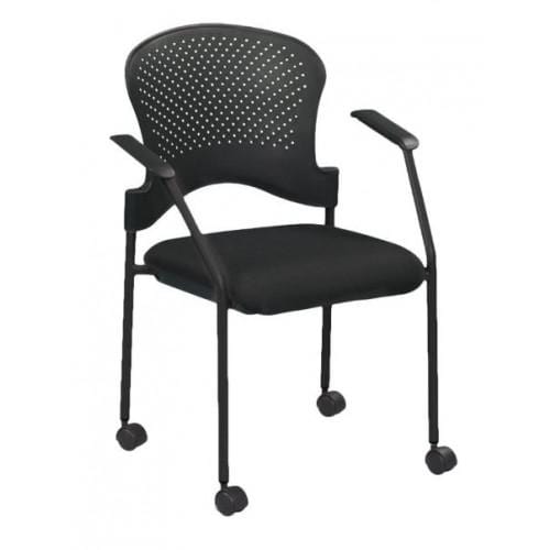 Plastic Chairs - 25" x 21" x 33.75" Black  Frame Plastic / Fabric Guest Chair