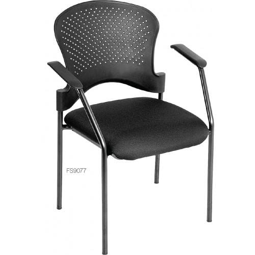 Plastic Chairs - 25" x 21" x 33.75" Black  Frame Plastic / Fabric Guest Chair