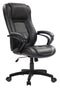 Leather Chair - 26.37" x 27.55" x 41.33" Black Leather Chair