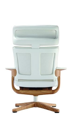Leather Chair - 32.5" x 32.3" x 40.75" White Leather Chair