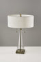 Cheap Table Lamps - 15" X 15" X 23" Brass Metal/Glass Table Lamp