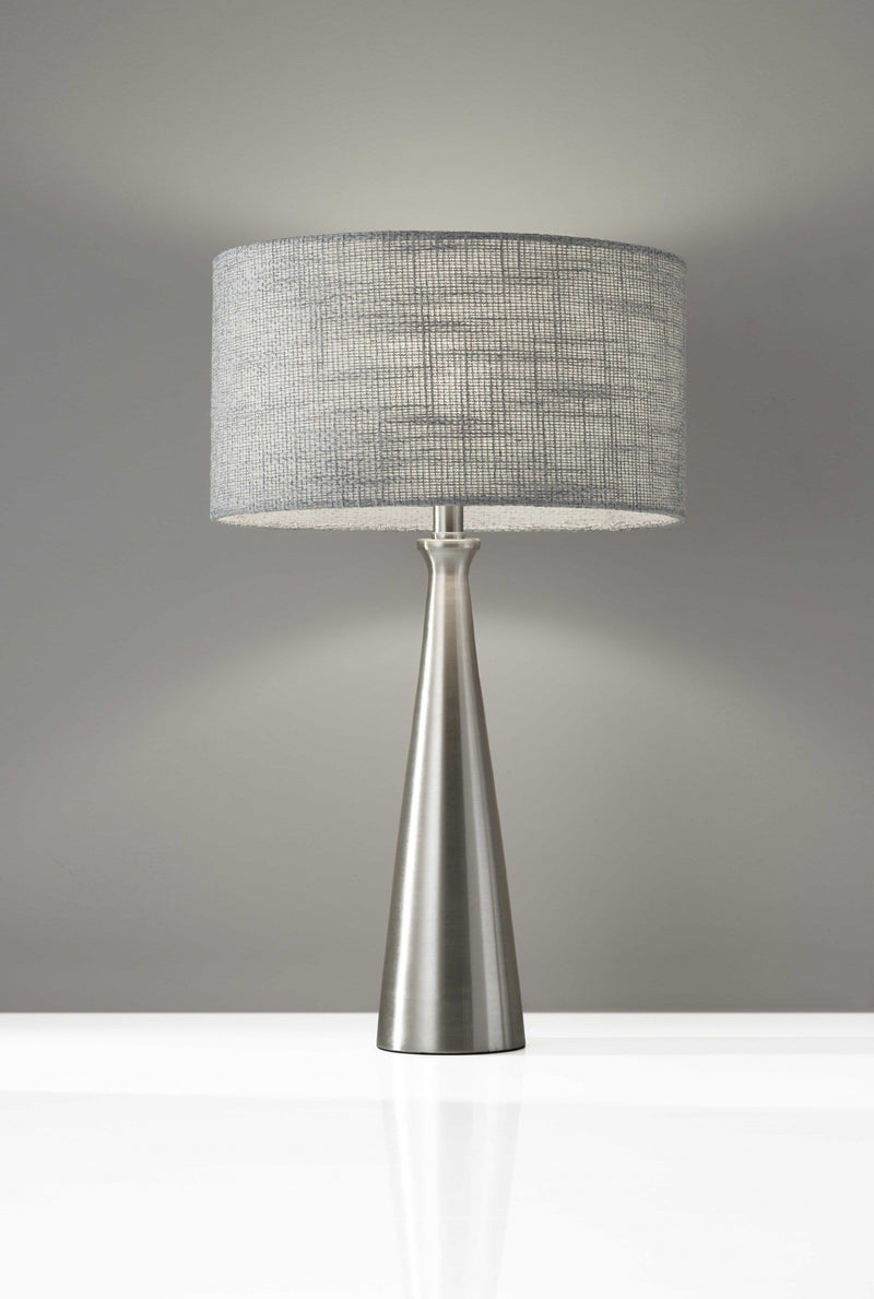 Cheap Table Lamps - 13" X 13" X 21.5" Brushed Steel Metal Table Lamp