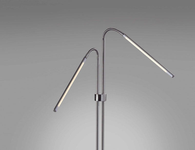 Lamps For Sale - 37.25" X 9.5" X 54.5-72.5" Brushed Steel Metal LED Floor Lamp