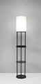 Lamps For Sale - 11" X 11" X 66.5" Black Wood Station Shelf Floor Lamp