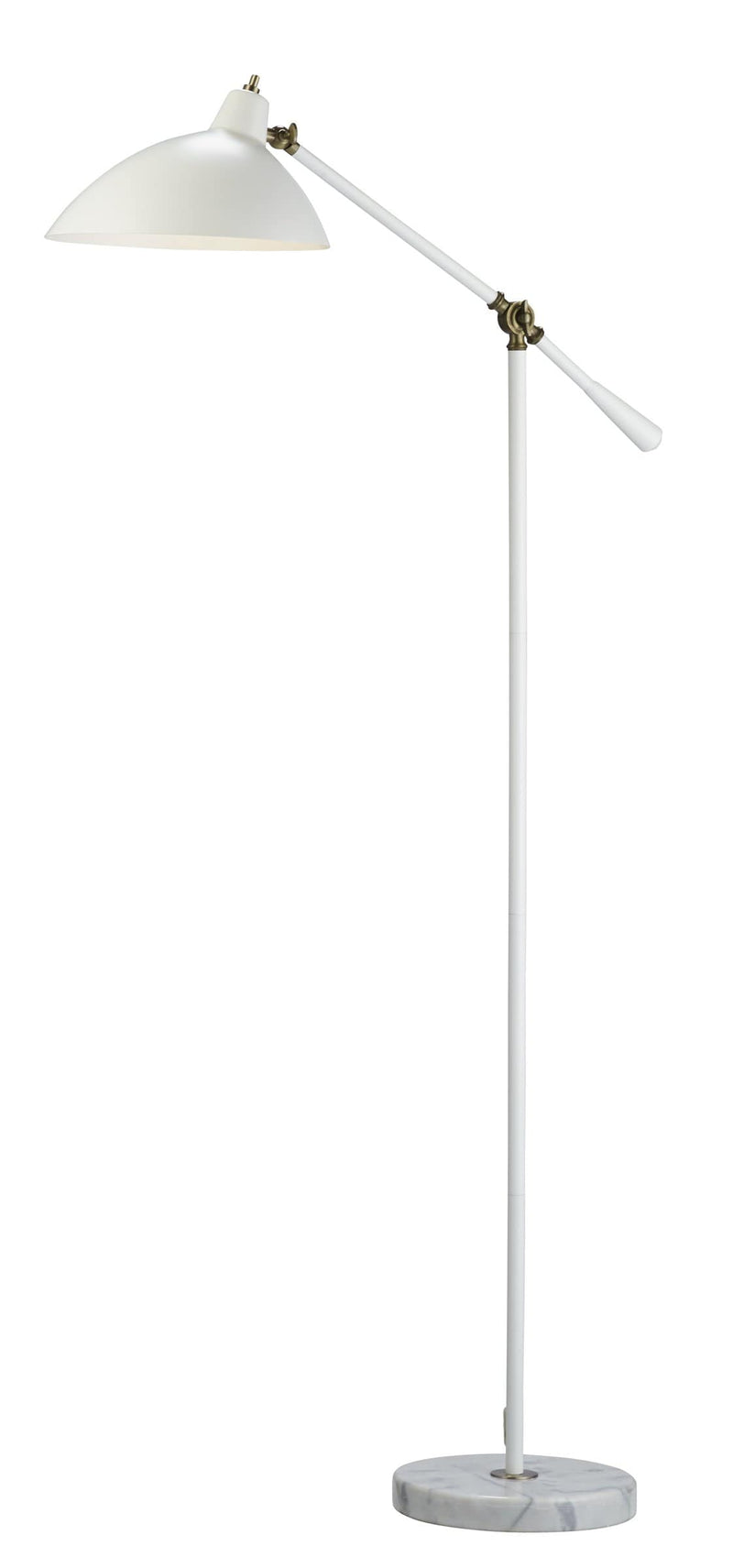 Unique Lamps - 10.5" X 27.5-32" X 52-59.5" White Metal Floor Lamp