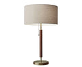 Contemporary Table Lamps - 15" X 7" X 26.25" Walnut Wood/Metal Table Lamp