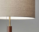 Contemporary Table Lamps - 15" X 7" X 26.25" Walnut Wood/Metal Table Lamp