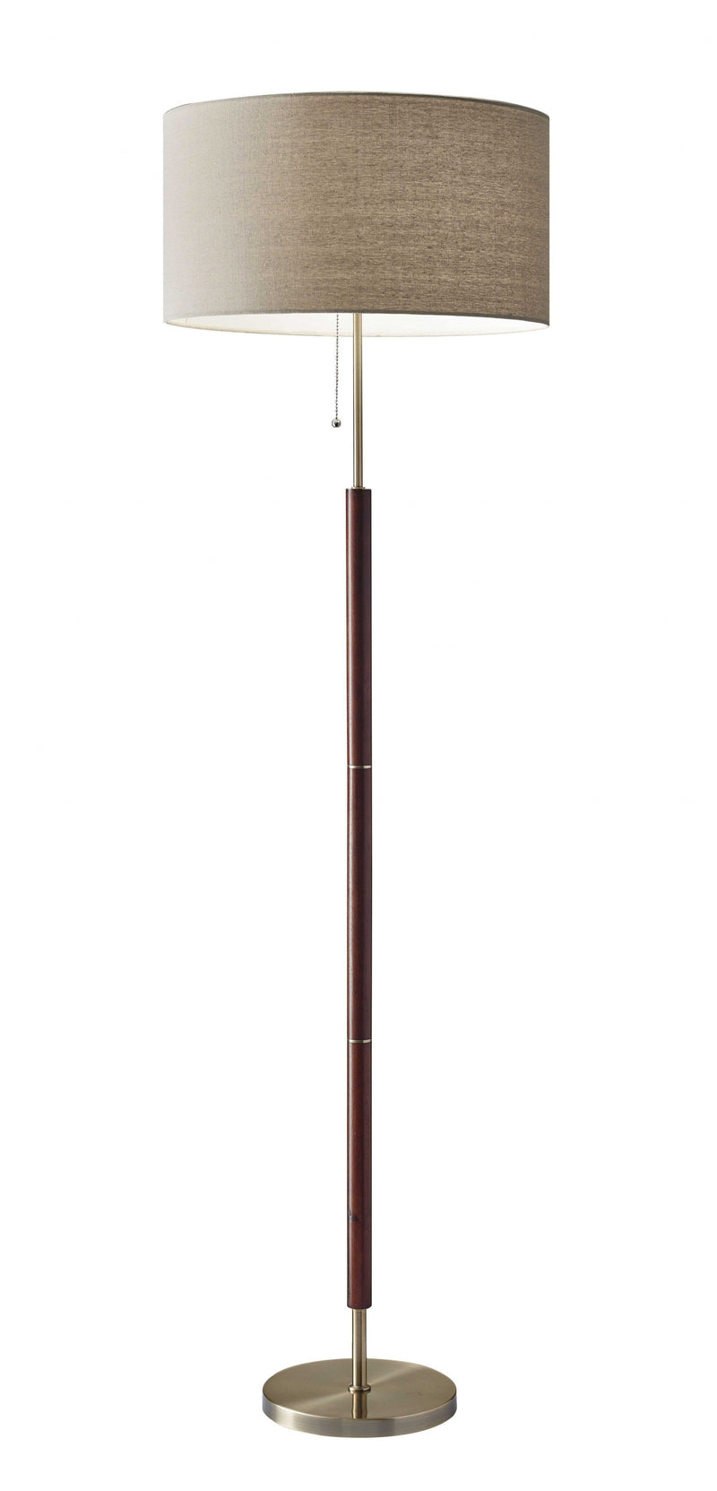 Unique Lamps - 19" X 10" X 65.5" Walnut Wood/Metal Floor Lamp