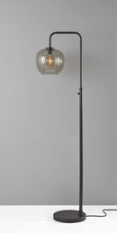 Unique Lamps - 9" X 14" X 58.75" Brushed Steel Metal Floor Lamp