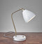 Cute Lamps - 6.25" X 11-12.75" X 16-21" White Metal Desk Lamp