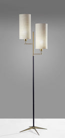 Cute Lamps - 17.5" X 12.5" X 69.75" Brass Metal Floor Lamp