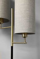 Cute Lamps - 17.5" X 12.5" X 69.75" Brass Metal Floor Lamp