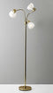 Cute Lamps - 30" X 30" X 69" Gold Metal 3-Arm Floor Lamp