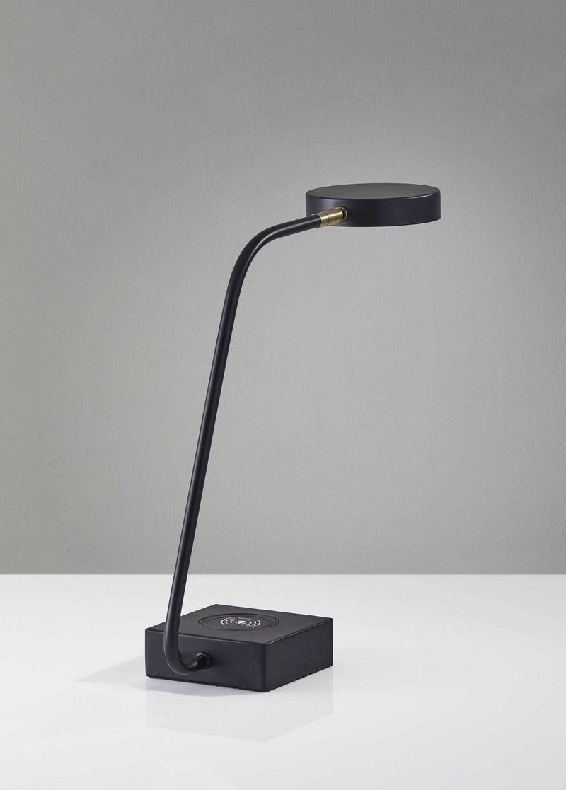 Cute Lamps - 4.75" X 15.5" X 15.5"-19" Black Metal LED Desk Lamp