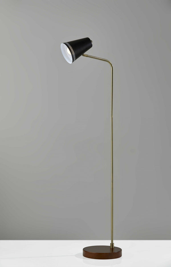 Cute Lamps - 10" X 18"  X 55"  Black Metal Floor Lamp