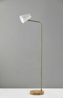 Cute Lamps - 10" X 18"  X 55"  White Metal Floor Lamp