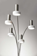 Cute Lamps - 37" X 35" X 76" Brushed steel Metal/Marble LED Arc Lamp