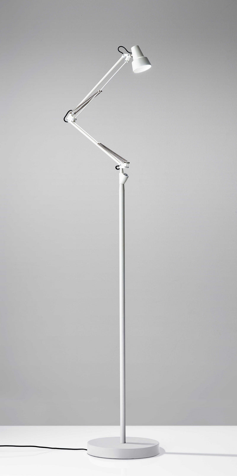 Kitchen Lamps - 10" X 10"-31.5" X 47"-64.5" White Metal LED Floor Lamp