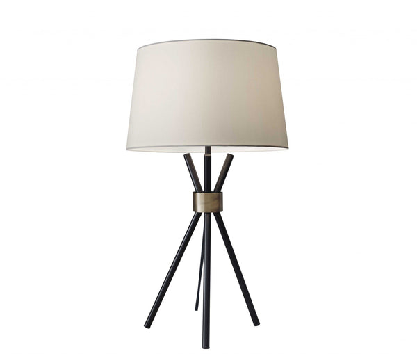 Contemporary Table Lamps - 14.5" X 10.75" X 25.5" Black Metal Table Lamp