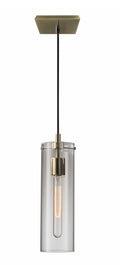 Rustic Pendant Lighting - 4.25" X 4.25" X 13.75" Brass Metal Pendant