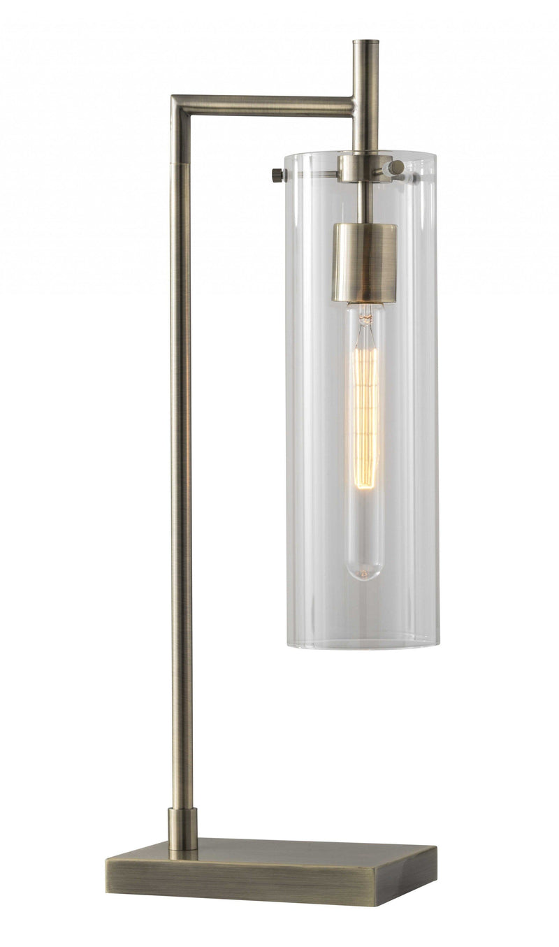 Contemporary Table Lamps - 8" X 8" X 24" Brass Metal Table Lamp