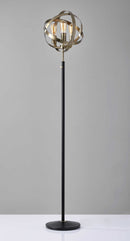 Kitchen Lamps - 13.5" X 11.5" X 70.5" Brass Metal Floor Lamp