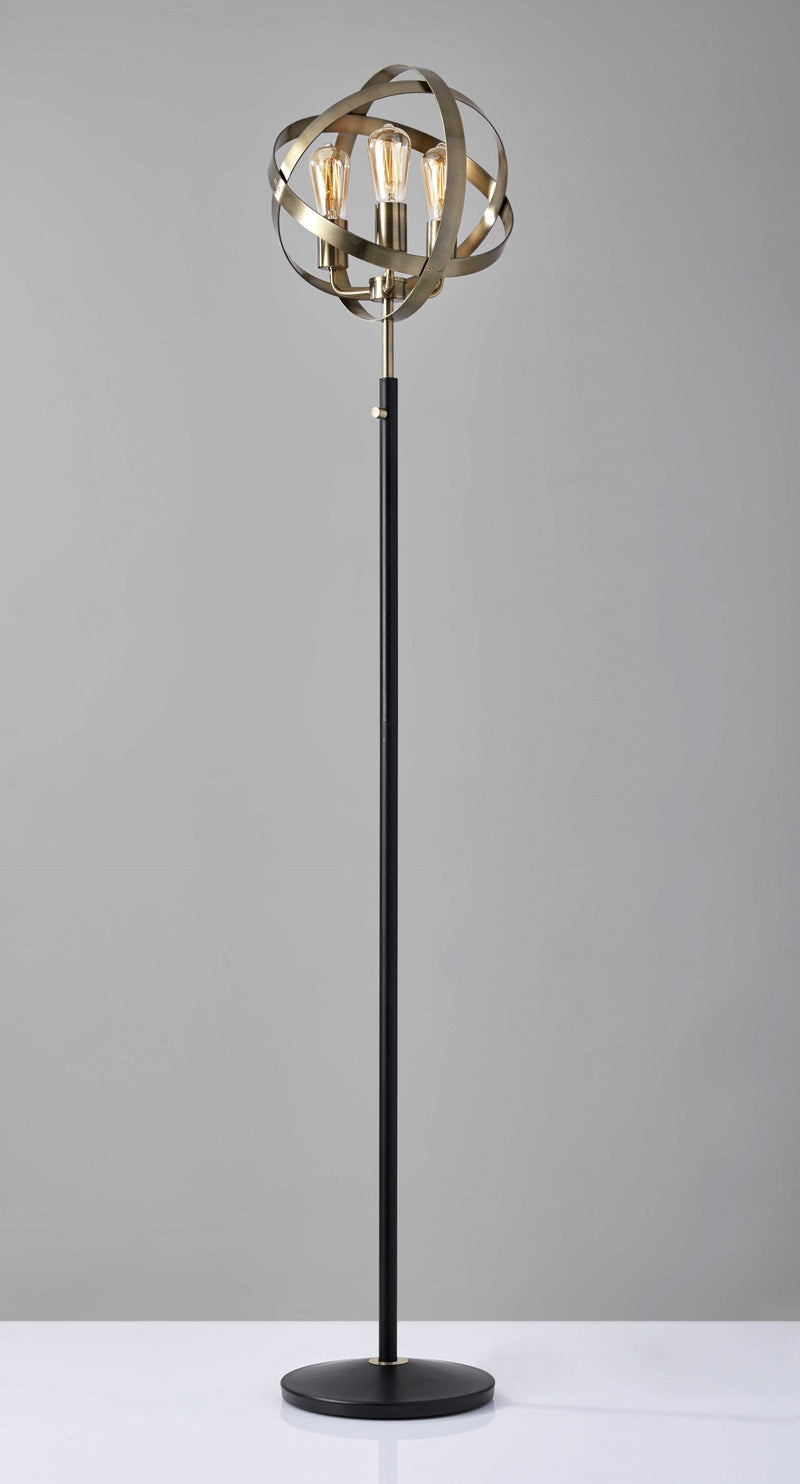 Kitchen Lamps - 13.5" X 11.5" X 70.5" Brass Metal Floor Lamp