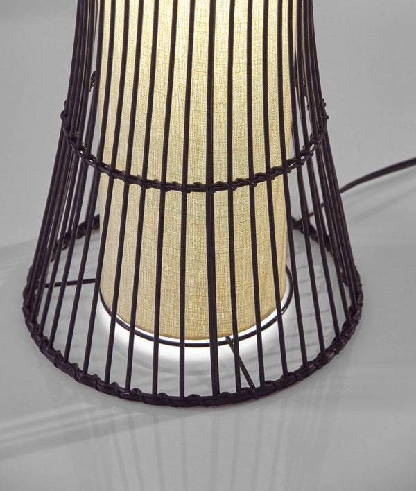 Black Lantern - 11" X 11" X 56.5" Black Shade Floor Lantern