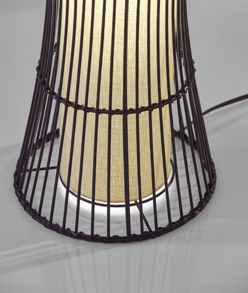 Black Lantern - 11" X 11" X 56.5" Black Shade Floor Lantern