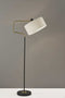 Room Lamp - 15" X 22"-36" X 57" Black Metal Floor Lamp