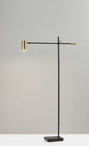 Room Lamp - 6.5" X 22.5-30.5" X 58" - 63" Black Metal LED Floor Lamp