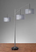 Room Lamp - 71" X 61.75" X 91" Brushed Steel Metal Arc Lamp