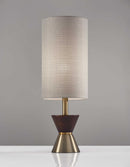 Cool Table Lamps - 8" X 8" X 23" Brass Wood/Metal Table Lamp